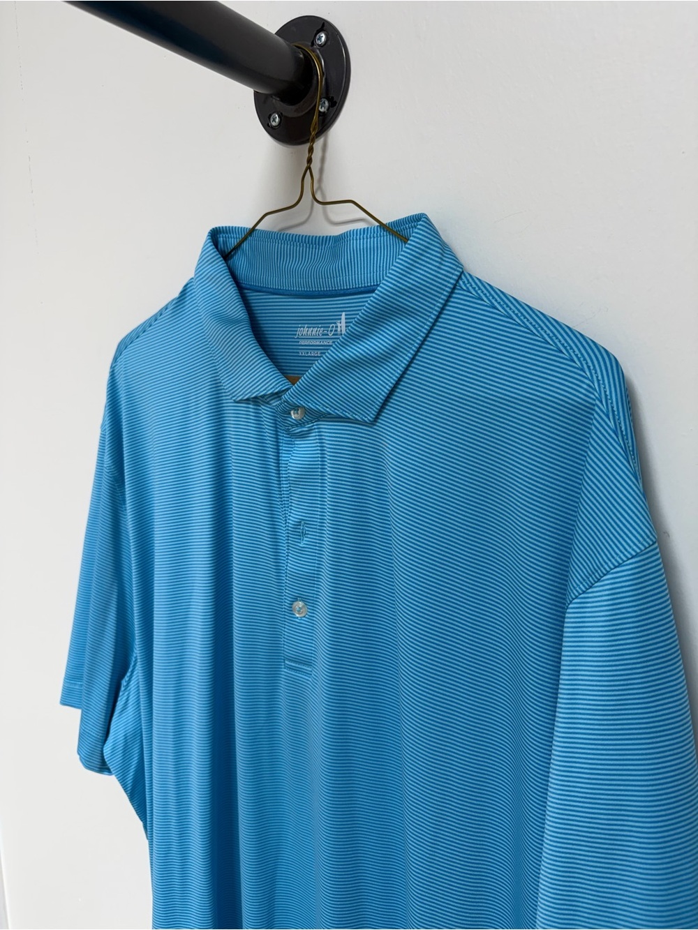 Johnnie- O Men's Blue Striped Polo Shirt
